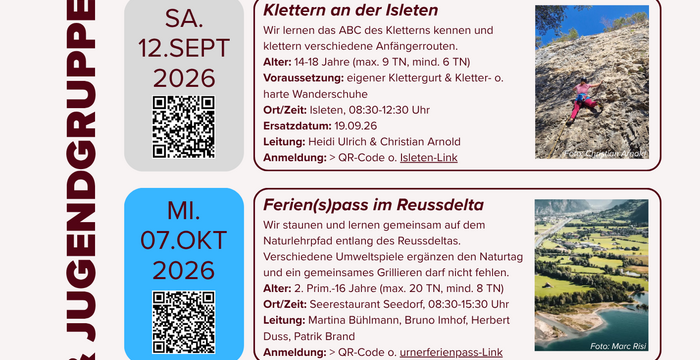 Jugendgruppe Pro Natura Programm Seite 1